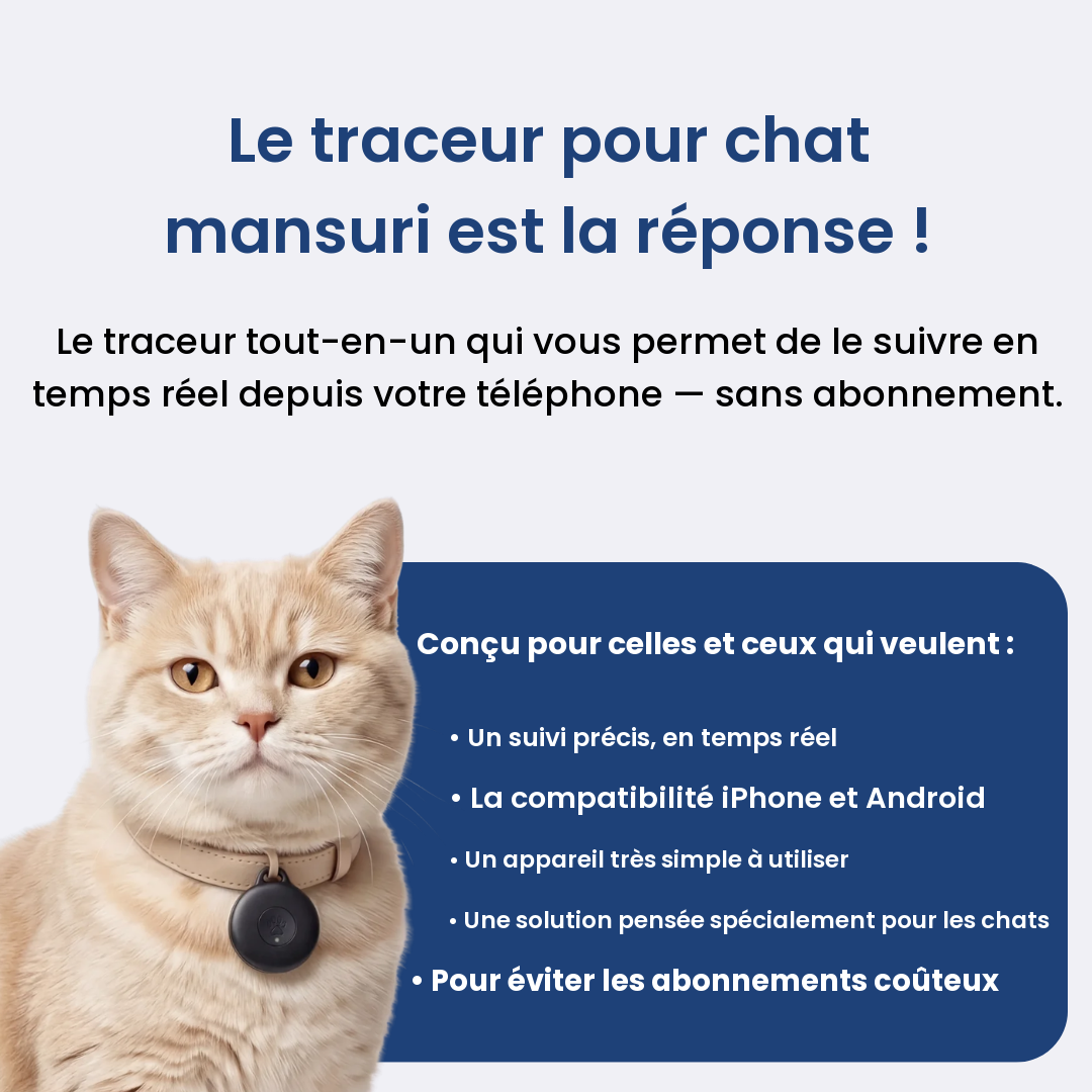 Traceur GPS pour Chat — Sans Abonnement