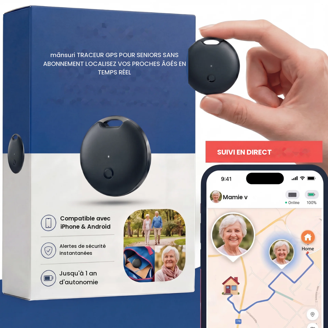 Traceur GPS pour Personnes Âgées — Sans Abonnement — Mansuri