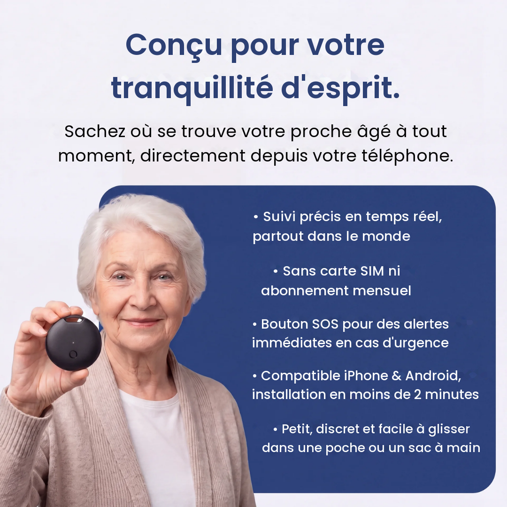 Traceur GPS pour Personnes Âgées — Sans Abonnement — Mansuri