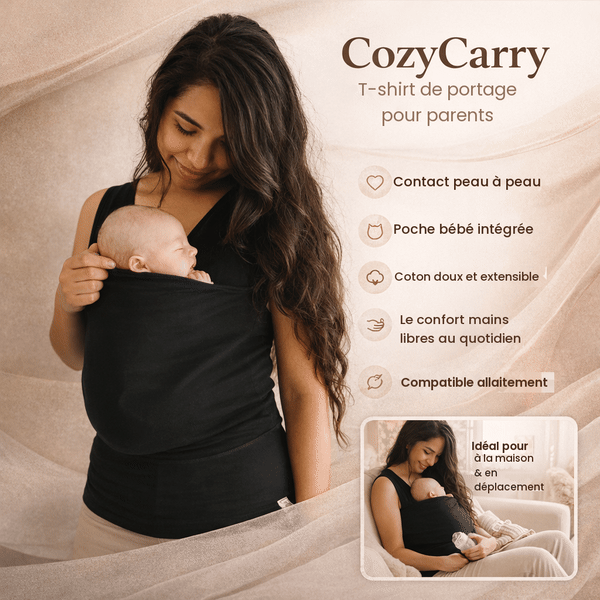 CozyCarry | T-Shirt de Portage Peau à Peau pour Parents