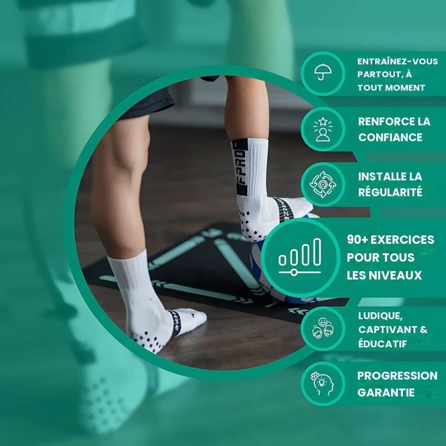 Tapis d'Entraînement Football Pro + Programme Vidéo