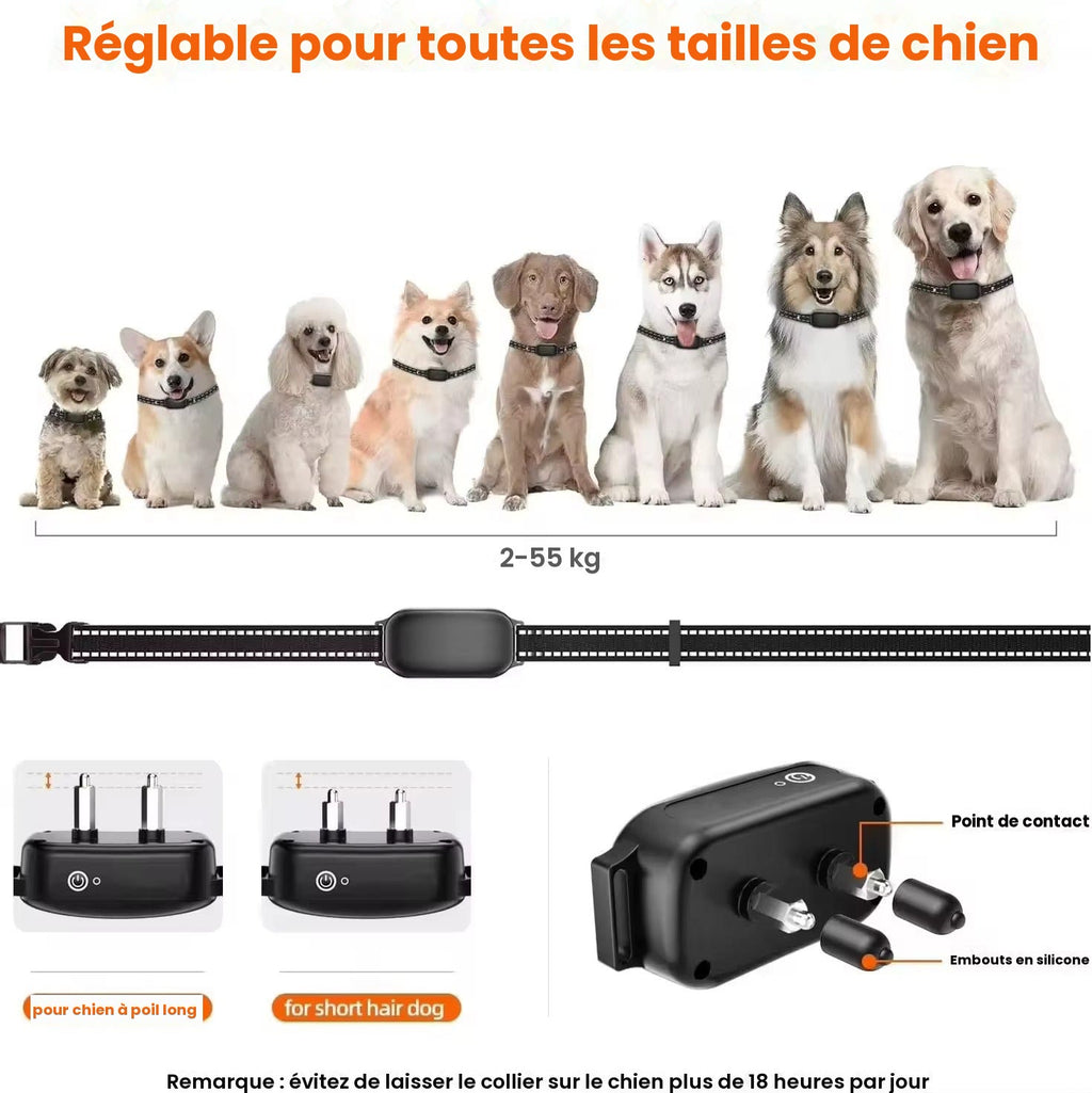 Collier de dressage électrique à télécommande — étanche, 16 niveaux, portée 1000 m — Mansuri