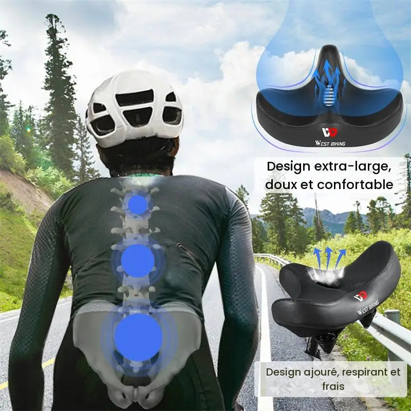 Selle de vélo ultra-confort — rembourrage ergonomique et aération — VeloraRide