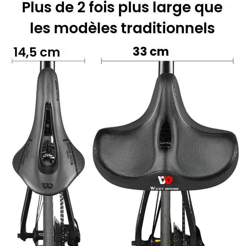 Selle de vélo ultra-confort — rembourrage ergonomique et aération — VeloraRide