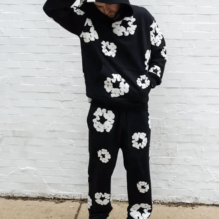 Caleb – Ensemble Sweat à Capuche Fleuri & Pantalon Large