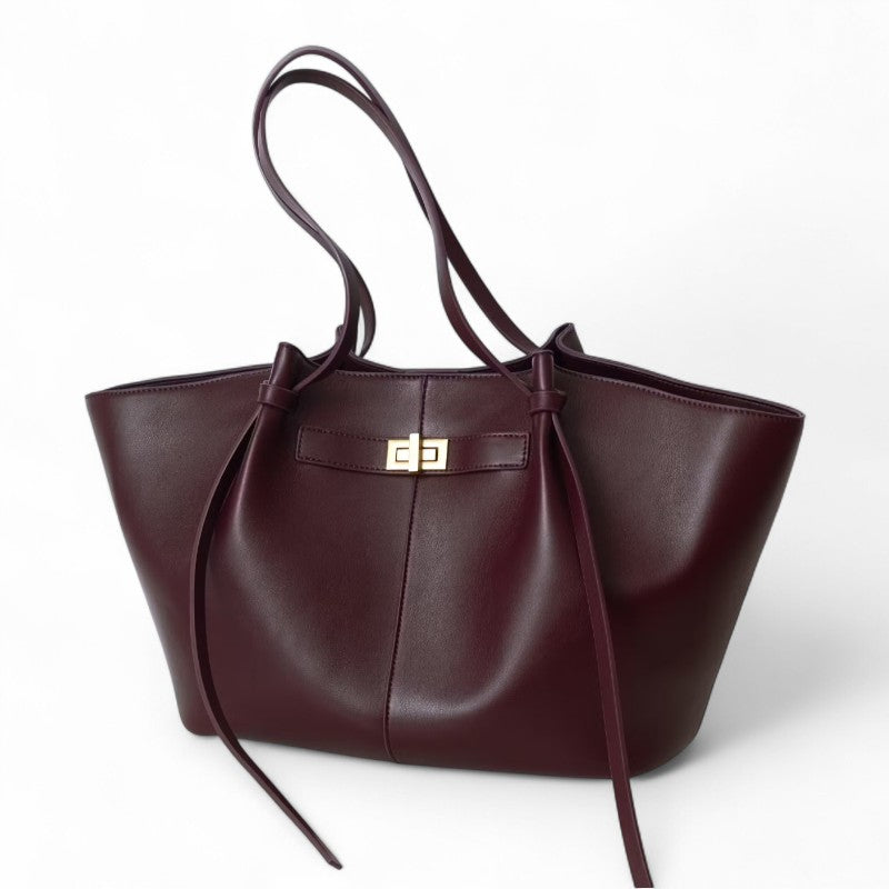 LYRA – Grand sac à main en cuir PU noir