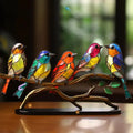 Suncatcher Oiseau Artisanal | Décoration Vitrail pour Fenêtre