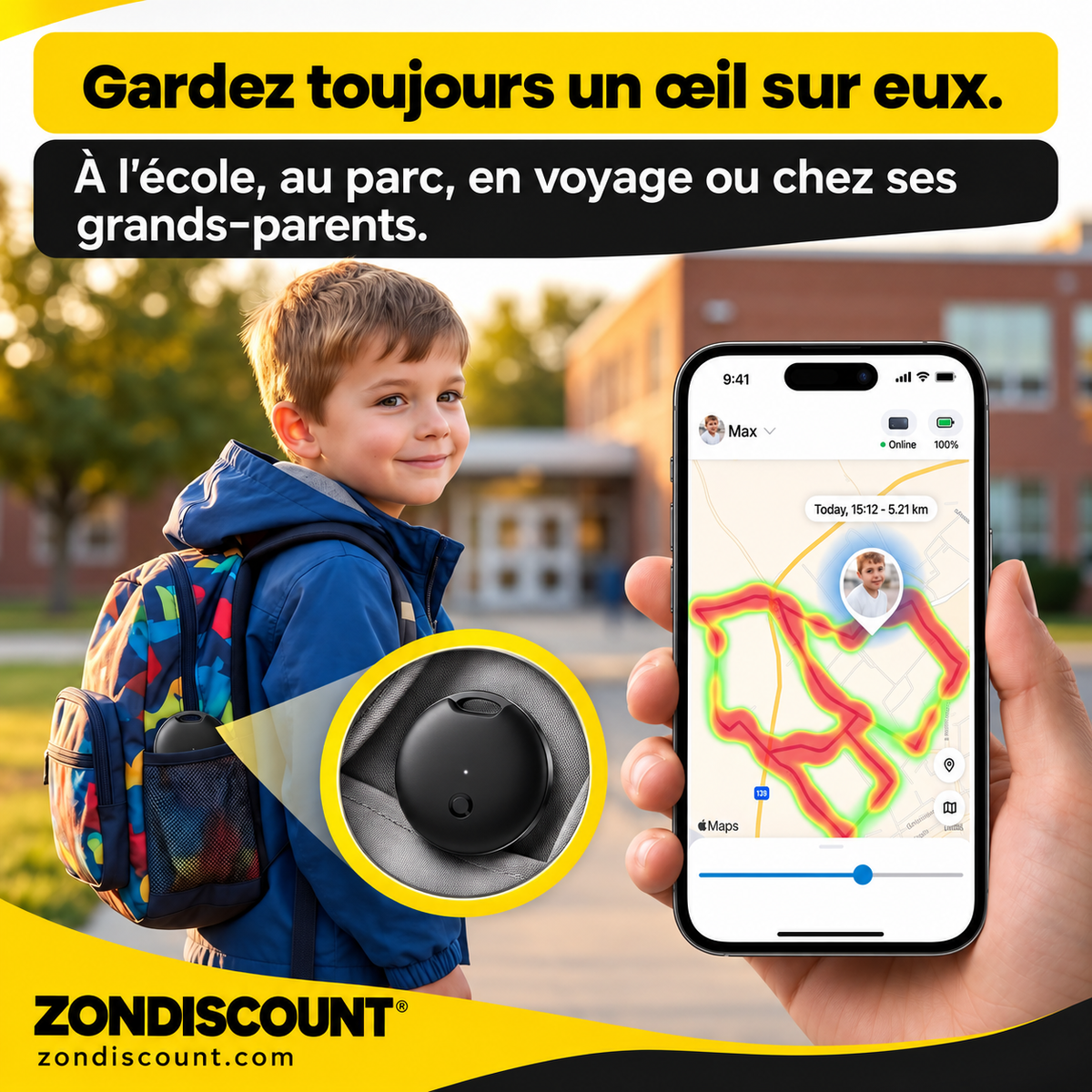 TRACEUR GPS ENFANT — Sans Abonnement — Mansuri