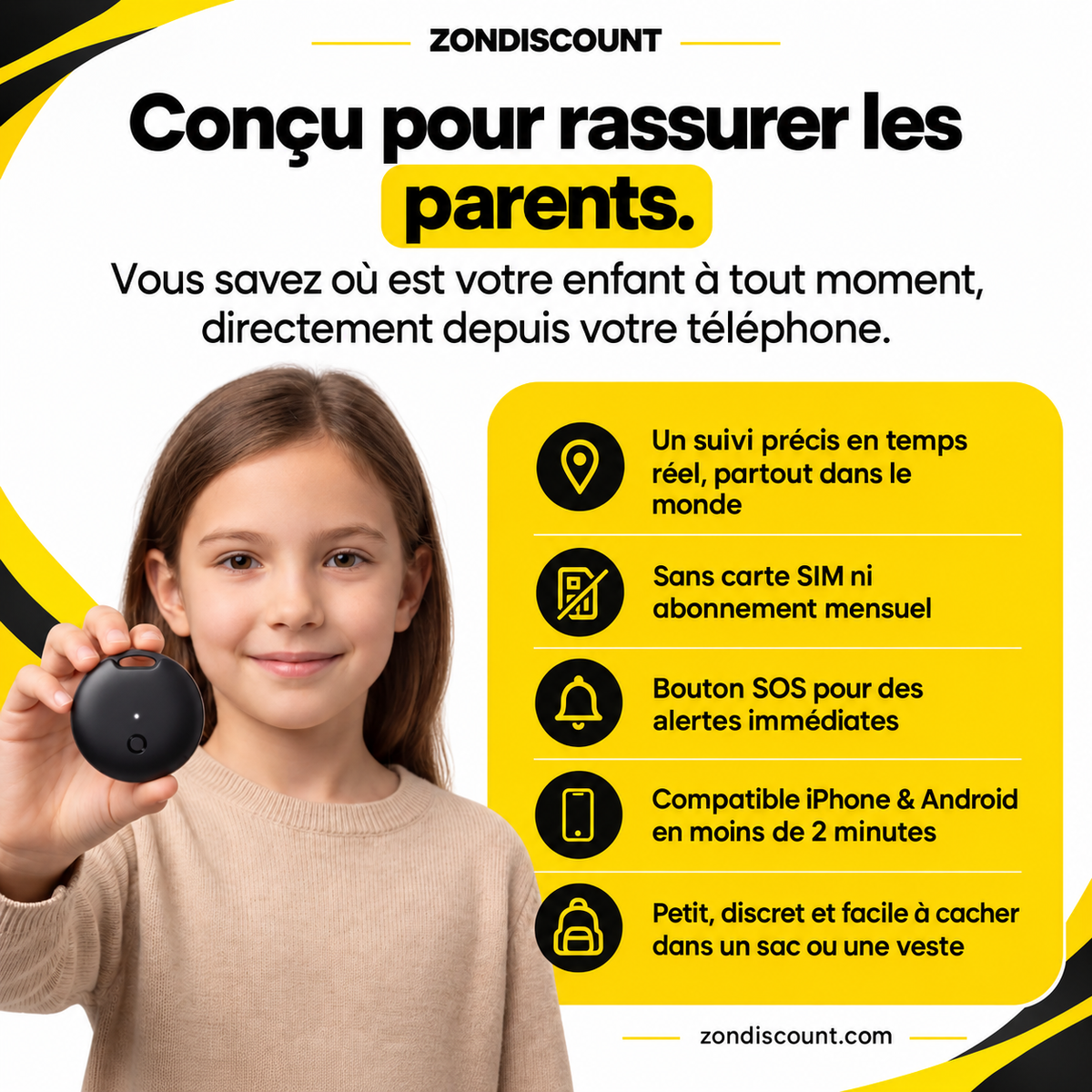 TRACEUR GPS ENFANT — Sans Abonnement — Mansuri