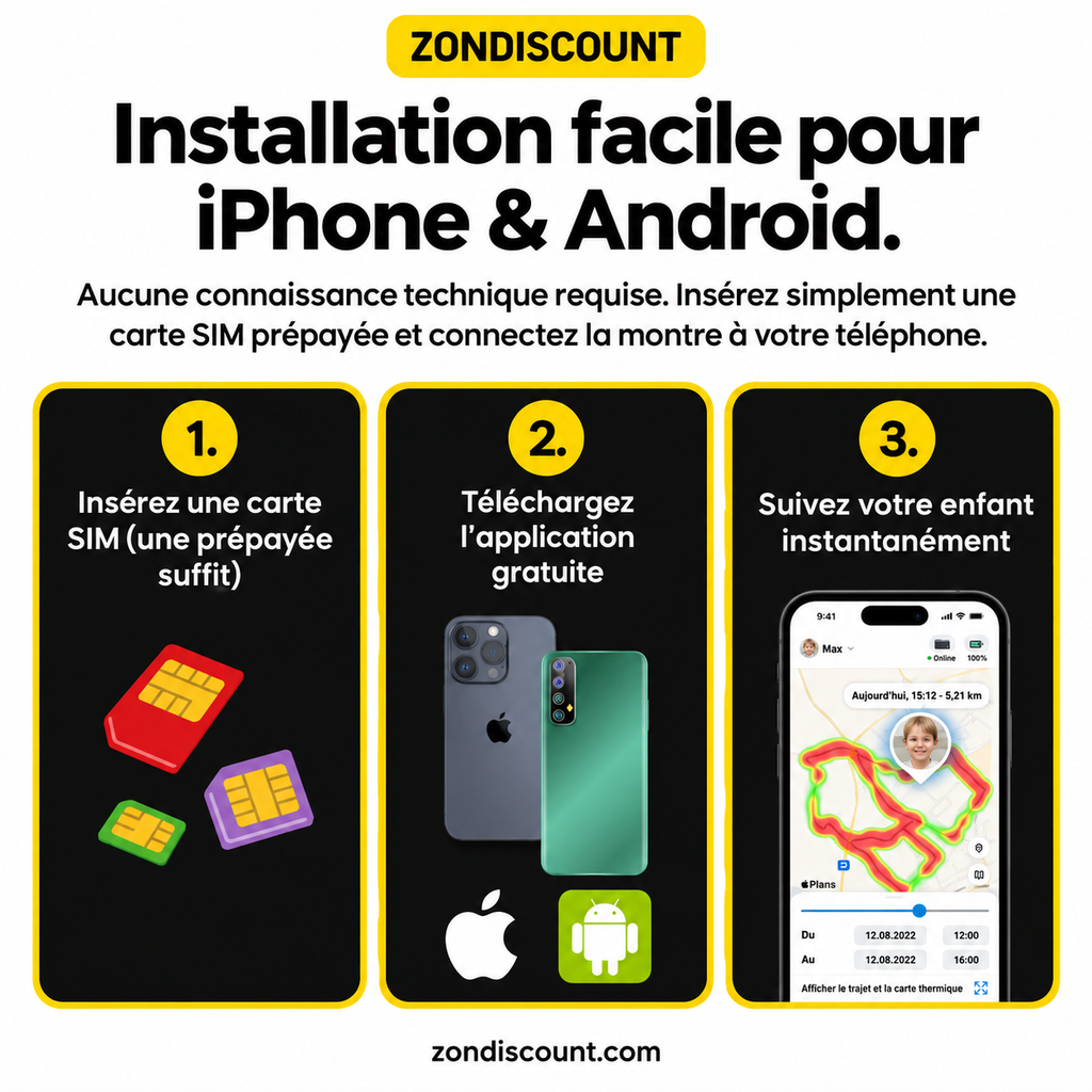 MONTRE GPS ENFANT — Sans Abonnement — Mansuri
