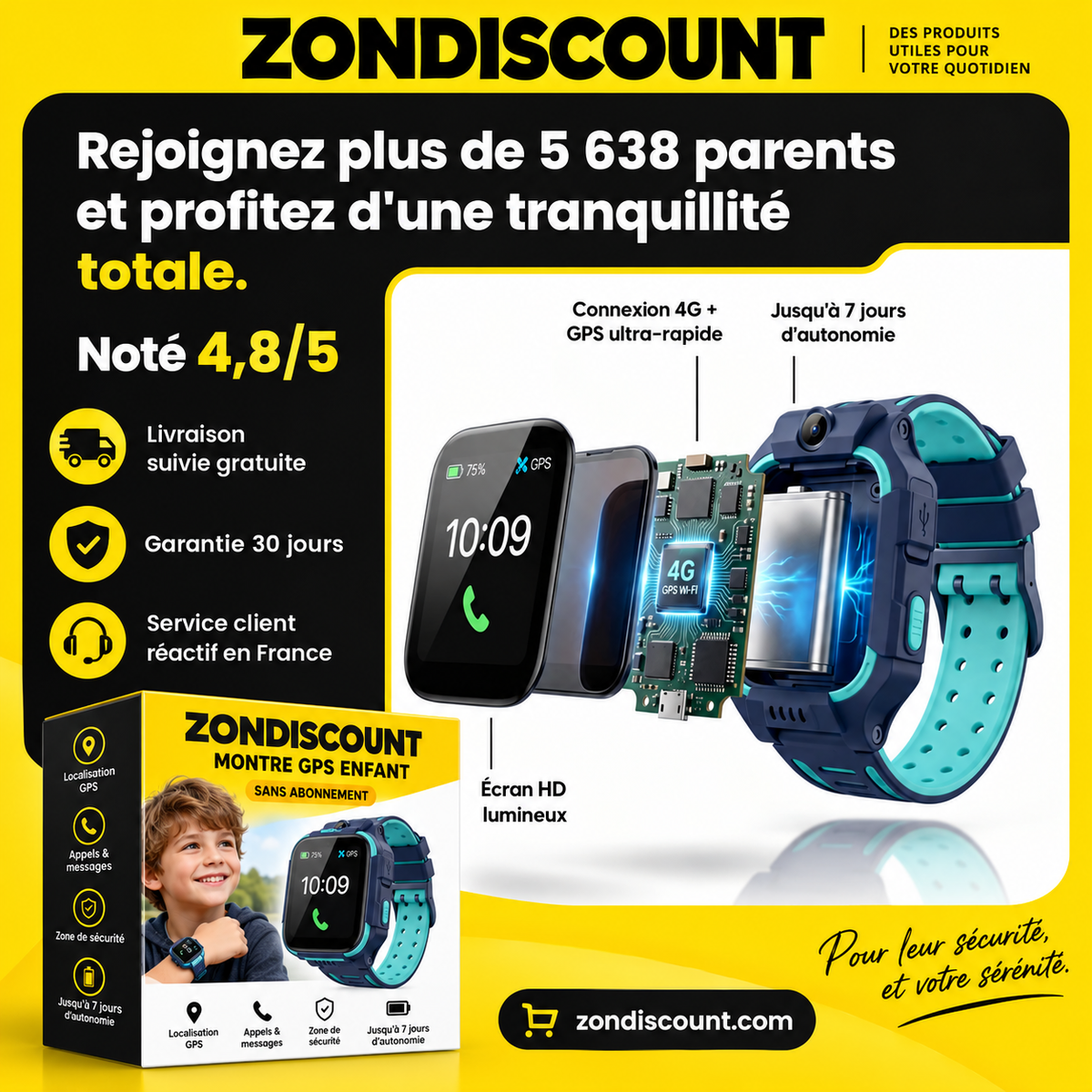 MONTRE GPS ENFANT — Sans Abonnement — Mansuri