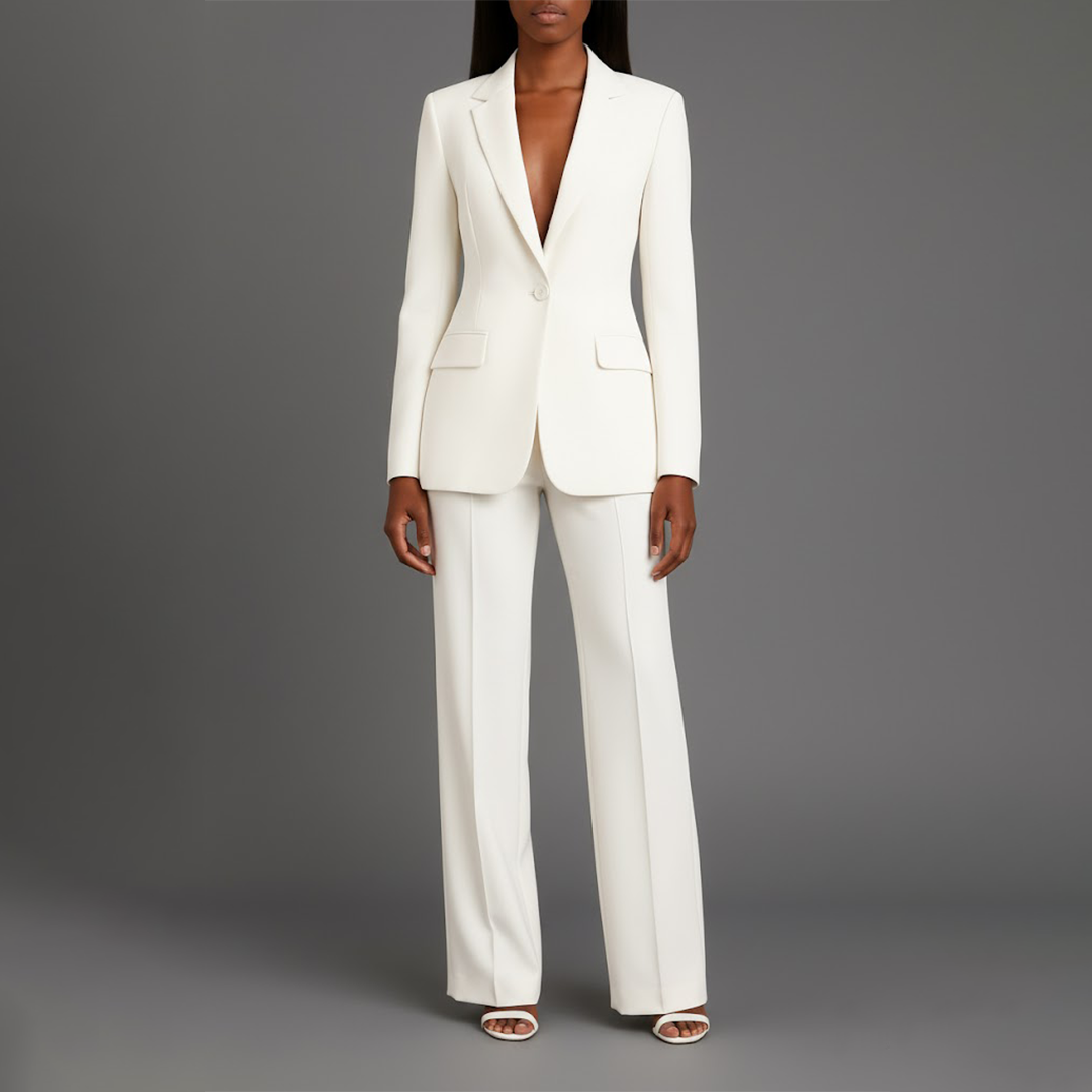 Christian | Ensemble Tailleur Femme Chic Blazer Long Sur Mesure
