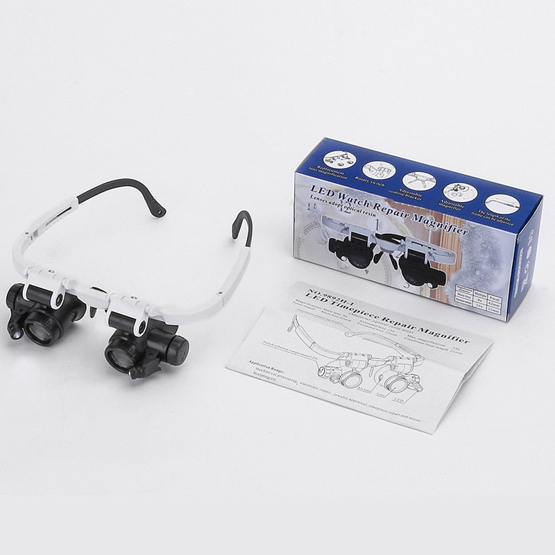Loupe Binoculaire LED Professionnelle | Grossissement 3 Niveaux