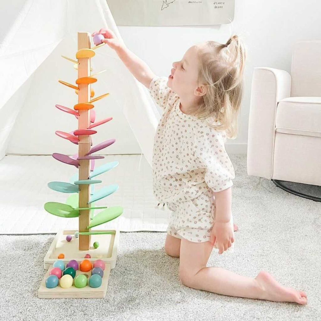 Tour Sonore Arc-en-Ciel en Bois | Jeu Éducatif Sensoriel