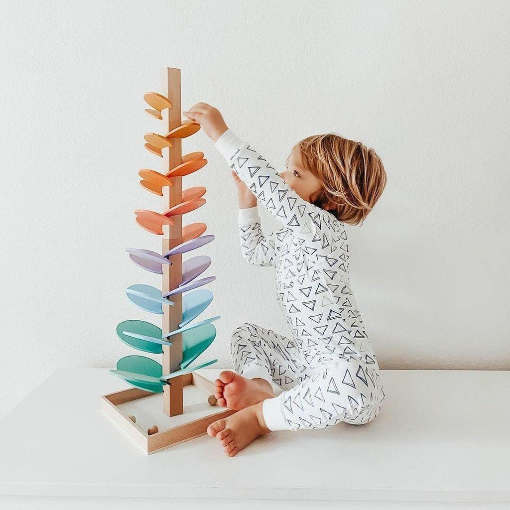 Tour Sonore Arc-en-Ciel en Bois | Jeu Éducatif Sensoriel