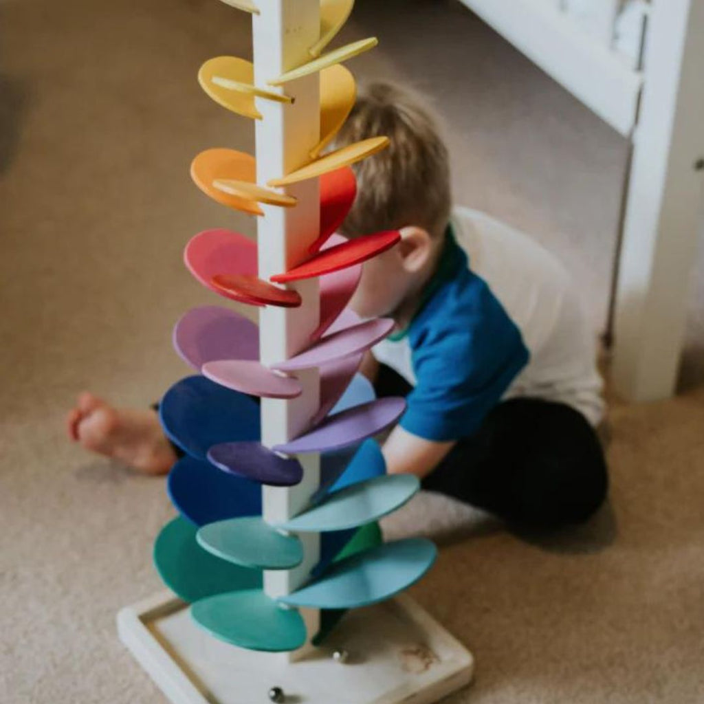 Tour Sonore Arc-en-Ciel en Bois | Jeu Éducatif Sensoriel