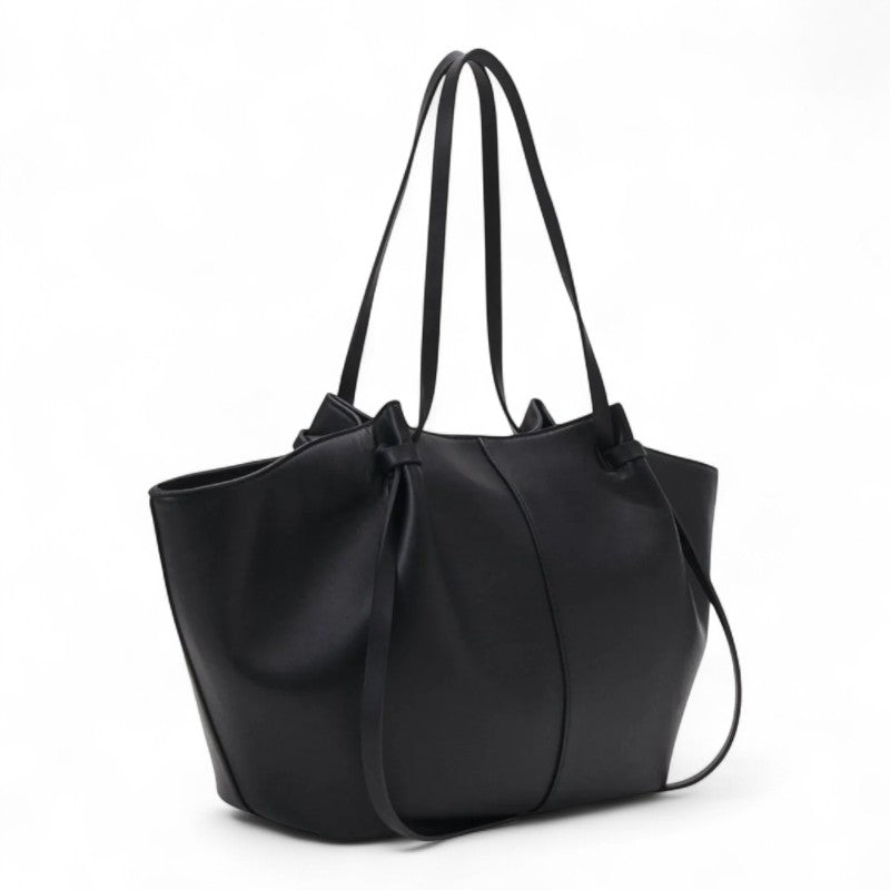 LYRA – Grand sac à main en cuir PU noir