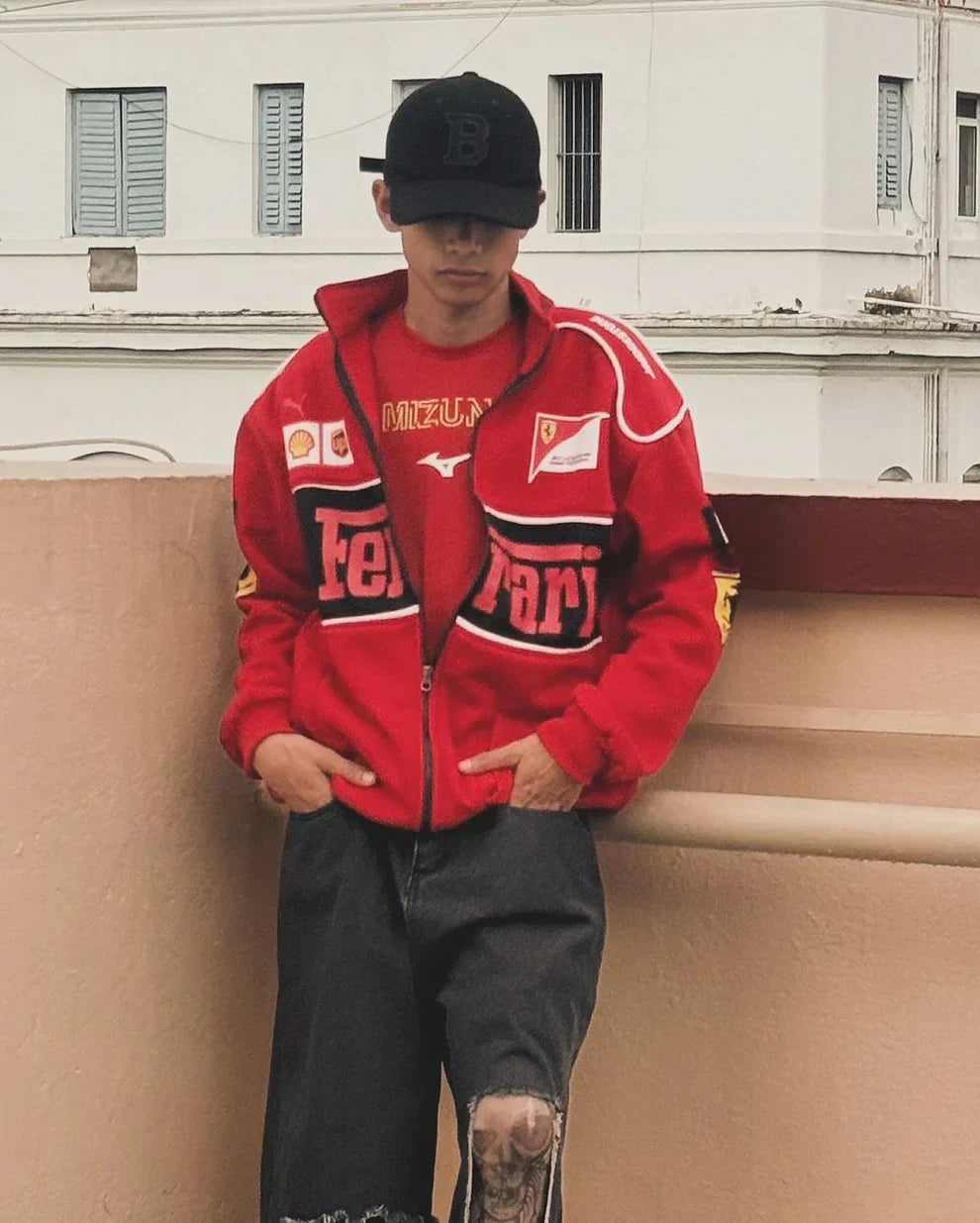 Veste Vintage Ferrari - Unisexe - Style Rétro
