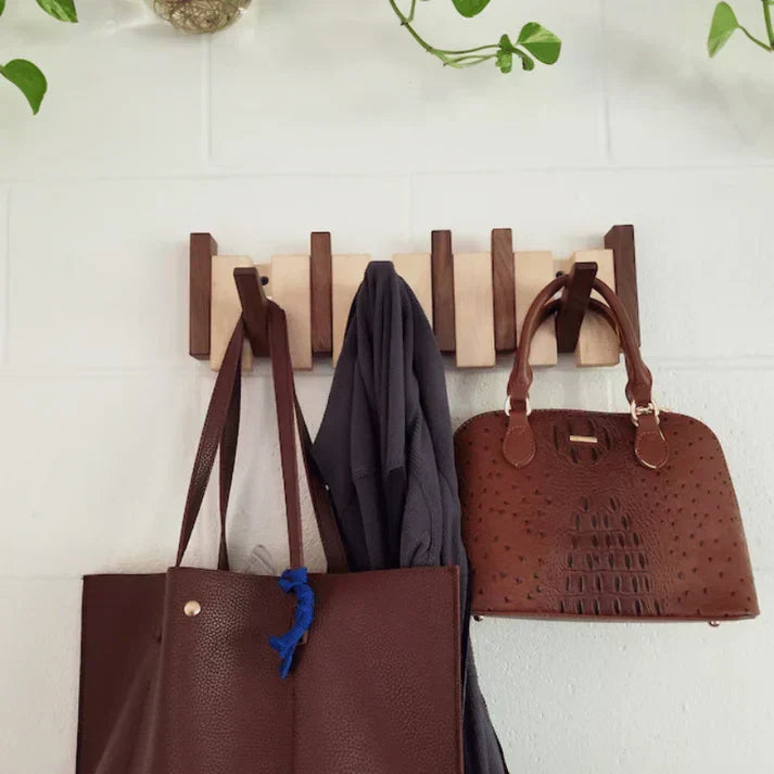 Primo | Porte-Manteau Mural en Bois Design Piano | Déco Élégante