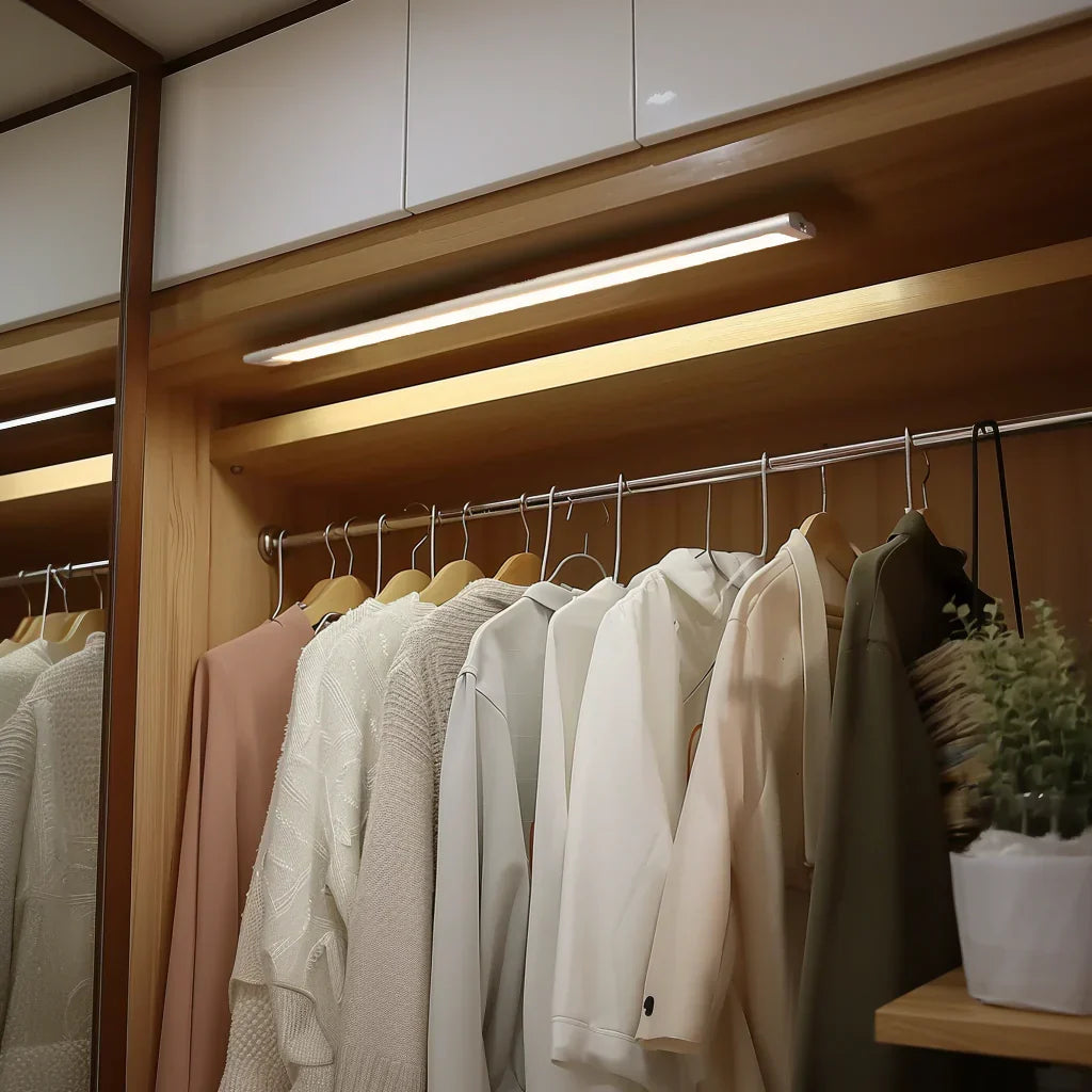 Réglette LED sans fil en aluminium avec détecteur de mouvement